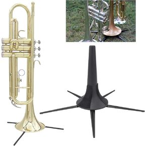 Trumpet Stand, Portable Trumpet Holder Clarinet Stand Holder Foldable Support Foldable Metal 5 Leg Stand Wind Instrument Accessory for Brass Instruments, 7.1 x 12.0in