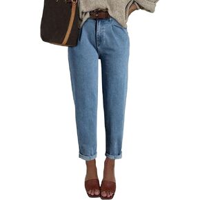 EVALESS High Waisted Baggy Cargo Jeans for Women Casual Loose Cropped Y2k Denim Pants