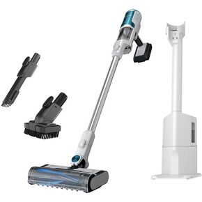 Shark Clean Lightweight Cordless Cleaner with HEPA Filter, Powerful Suction, Portable, Rechargeable, Auto-Empty System, Stick Vacuum for Pet Hair, Motorized Hand Tool Accessory BU3523, Compact, White