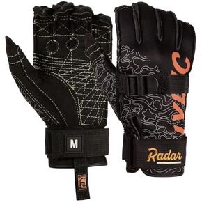 Radar Water Ski Gloves - Women's Lyric Inside-Out Glove - Black/Grey/Coral