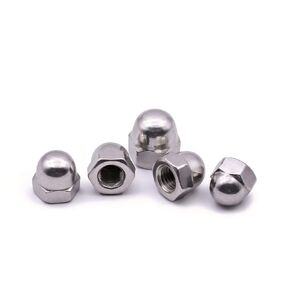M4-0.7 (50 pcs) Acorn Hex Cap Nuts Metric Dome Head Nuts, 304 Stainless Steel 18-8, Plain Finish, DIN1587