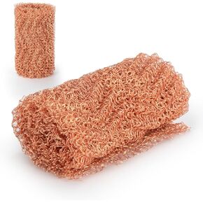 لفة شبكية نحاسية، شبكة سلكية نحاسية قوية نقية مناسبة لسد الفجوة النحاسية في الحدائق والمنازل، مقاس 4 بوصة × 40 بوصة - لفة واحدة in Kuwait