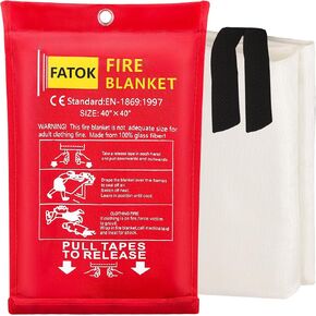 Kitchen Fire Blankets Emergency for Home Safety and Automotive, 1 Pack Welding Blankets Emergency Fire Suppression Blankets for Kitchen, 40" x 40" Fiberglass Fire Blanket (1-Pack)