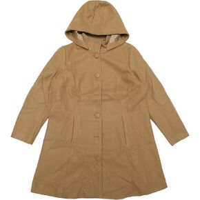 Agnes Orinda Peacoat for Women Plus Size Elegant Single Breasted Detachable Hooded Overcoat Trench Coat Jacket
