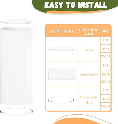 White Cylinder Stand for Party Pedestal Stand Set of 3 Cylinder Stands Round Cylinder Pedestal Stands for Parties Dessert Table Display Pillars Cake Stand Cylinder for Wedding Birthday Props in Saudi Arabia