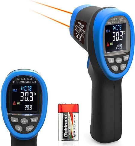 BTMETER BT-1800C البيرومتر -58 درجة فهرنهايت ~ 3272 درجة فهرنهايت (-50 ~ 1800 درجة مئوية) مسدس درجة حرارة الأشعة تحت الحمراء، D:S 50:1 مقياس حرارة عالي الحرارة بالأشعة تحت الحمراء لصهر المعادن في فرن HVAC الصناعي (ليس لدرجة الحرارة البشرية) in Kuwait
