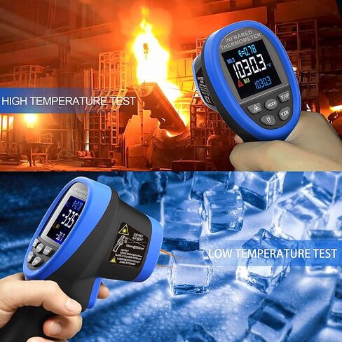 BTMETER BT-1800C البيرومتر -58 درجة فهرنهايت ~ 3272 درجة فهرنهايت (-50 ~ 1800 درجة مئوية) مسدس درجة حرارة الأشعة تحت الحمراء، D:S 50:1 مقياس حرارة عالي الحرارة بالأشعة تحت الحمراء لصهر المعادن في فرن HVAC الصناعي (ليس لدرجة الحرارة البشرية) in Kuwait