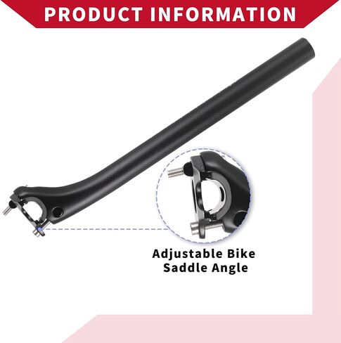 Bicycle Seat Post / Outer Bike Seatpost Bicycle Seat Tube for Bicycle / Durable Carbon Fiber 25.4 x 350 mm / 1 Pcs in Saudi Arabia