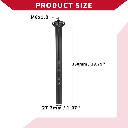 Bicycle Seat Post / Outer Bike Seatpost Bicycle Seat Tube for Bicycle / Durable Carbon Fiber 25.4 x 350 mm / 1 Pcs in Saudi Arabia