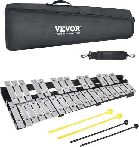 VEVOR 32 Note Glockenspiel Xylophone Bell Kit, Percussion Instrument with Mallets, Drum Sticks and Carrying Bag, Professional Glockenspiel Xylophone Percussion Instrument Set for Adults & Students in Saudi Arabia