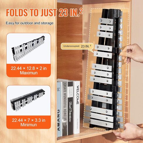 VEVOR 32 Note Glockenspiel Xylophone Bell Kit, Percussion Instrument with Mallets, Drum Sticks and Carrying Bag, Professional Glockenspiel Xylophone Percussion Instrument Set for Adults & Students in Saudi Arabia