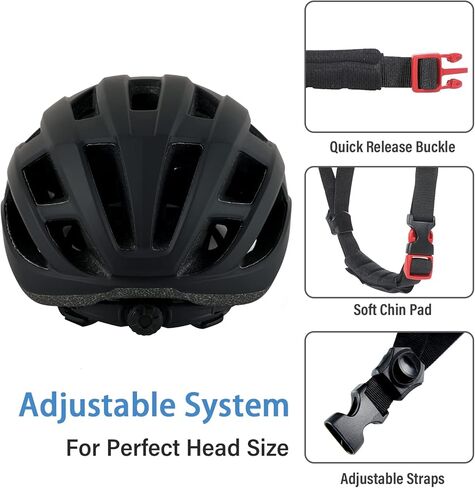 Youth Adult Road Bike Helmet, Men Women Adjustable Mountain Bicycle Helmet with Detachable Visor, 2 Sizes for Age 8-14+ Teen, Kids, Adult in Kuwait