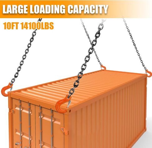 4 Chain Lifting Sling with Hooks 10Ft x5/16 inch 14000lbs 6.4 Ton for 4 Way Chain Lift in Saudi Arabia