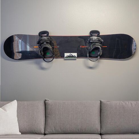 Snowboard Display Rack - Wall Mount Storage | Fits Virtually All Snowboards | Hardware Included | Made in USA (Black) in Saudi Arabia