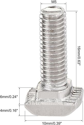 Uxcell M8x30mm T-Slot مسمار منزلق من الفولاذ الكربوني لسلسلة 40 من الألومنيوم 5 قطع in Saudi Arabia