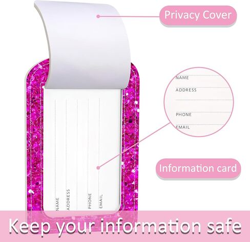 Luggage Tags for Suitcase,2 Pack Never a Failure Luggage Tag with Privacy Flap,Name ID Label and Metal Loop for Women Men Girls Baggage Bag Backpack Instrument in Kuwait