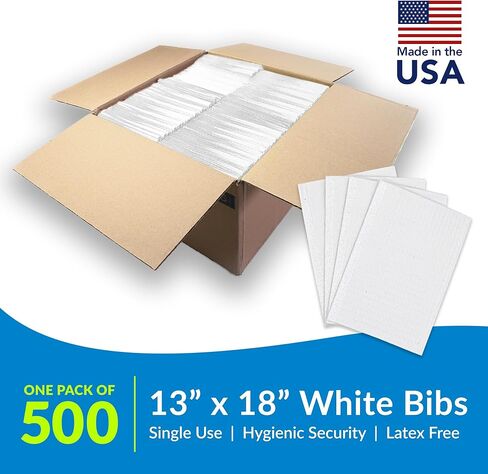 مريلة أسنان Ultimate TIDI 917403، زرقاء، 4 طبقات، 13 بوصة عرض × 18 بوصة طول (عبوة من 500) - مرايل أسنان يمكن التخلص منها - منقوشة - مناديل ثلاثية الطبقات - ظهر بولي للمساعدة في منع التسرب - مناشف الأظافر - مرايل الوشم in Kuwait