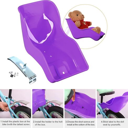 Doll Bike Seat with 28 Pcs Stickers Decals Bicycle Basket for Kids Handlebar Streamers Colorful Ribbons Tassel Daisy Bike Bell for Girls Boys Bicycle Accessories Christmas Kids Gift in Saudi Arabia
