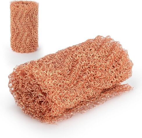 لفة شبكية نحاسية، شبكة سلكية نحاسية قوية نقية مناسبة لسد الفجوة النحاسية في الحدائق والمنازل، مقاس 4 بوصة × 40 بوصة - لفة واحدة in Kuwait