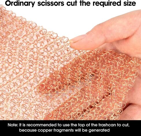 لفة شبكية نحاسية، شبكة سلكية نحاسية قوية نقية مناسبة لسد الفجوة النحاسية في الحدائق والمنازل، مقاس 4 بوصة × 40 بوصة - لفة واحدة in Kuwait