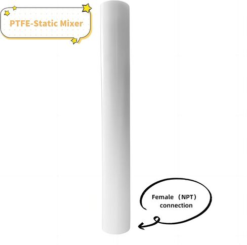 PTFE Static Mixer, NPT Threaded Inlet, Static Mixer Gas Liquid Agitator (1inch - L:11.2in) in Saudi Arabia