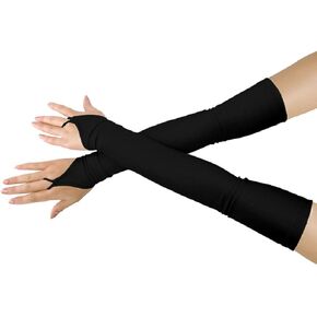 Shinningstar Girls' Boys' Adults' Stretchy Spandex Fingerless Over Elbow Cosplay Catsuit Opera Long Gloves