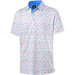 Mens Golf Shirt Moisture Wicking Dry Fit Mens Polo Shirts Dry Fit Performance Men's Golf Shirts Regular Fit Fashion Print