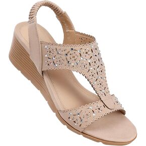 SWQZVT Wedge Sandals Women Dressy: Summer Low Wedges Comfortable Sandal Dress Comfort Strap Walking Casual Womens Sandals