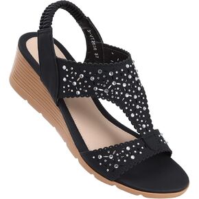SWQZVT Wedge Sandals Women Dressy: Summer Low Wedges Comfortable Sandal Dress Comfort Strap Walking Casual Womens Sandals