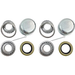 مجموعة محامل محور عجلة المقطورة 1 بوصة، L44643/L44610 و12192 تيرابايت ختم OD 1.980 بوصة، غطاء غبار ودبوس كوتر، دوار هادئ عالي السرعة ومتين، (مجموعتان) in Kuwait