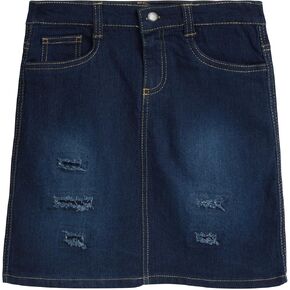 تنورة Real Love للفتيات - تنورة جينز كاجوال من الدنيم المغسول (7-16) in Kuwait