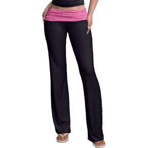 Hafailia Womens Casual Soft Flare Leggings Slim Fit Fold Over Waist Lounge Yoga Pants