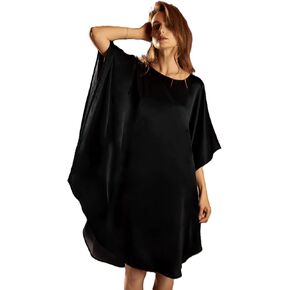 100% Pure Mulberry Silk Batwing 2in1 design, An Exquisite Tunic Dress/Luxurious Nightgown, Free Size with Oversized As Well