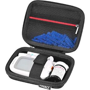 RAIACE Hard Storage Case for Diabetes Testing Kit, Blood Glucose Monitor Kit, mesh pocket for Blood Sugar Test Strips, Lancets, Lancing Device, Alcohol Wipe. (Case Only)- Gray