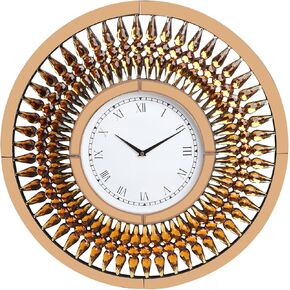 24 Inch Large Wall Clock Boho, Retro Roman Numeral Wall Clock, Silent Wall Clocks Non Ticking, Big Wall Clocks for Living Room/Home/Kitchen/Bedroom/Office Decor, 60cm Vintage wall clock