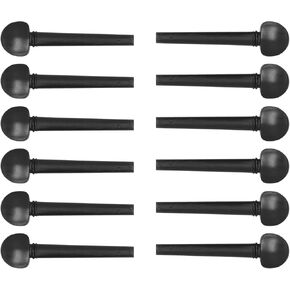 Oud Ebony Pegs, 12Pcs 8.7cm Wooden Tuning Replacement Ebony Pegs with Fisheye for Oud