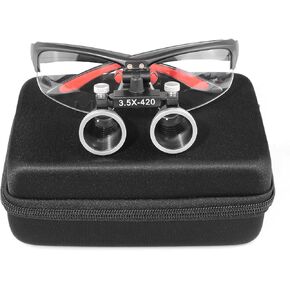3.5x420 MM Angle Adjustable Binocular Loupes Magnifier Glasses Lab Magnification loupes with Black Cloth Case (Blue)