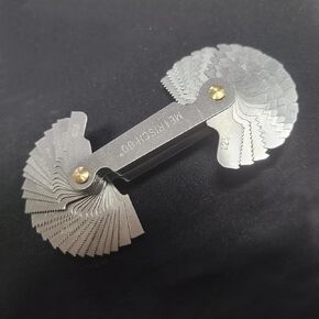 Stainless Steel Thread Gauges,Thread Pitch Gauges Measure Tool Set, Metric & Imperial Screw Gauge SAE Whitworth 55 Degree & Metrisch 60 Degree Thread Pitch Gauge for Industrial Measurement