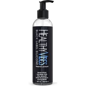 Black Label Silicone Lubricant -Silicone Based Lube Lasts Long & Easy to Clean, Water Resistant, Safe for Most Skin Types, 8 Oz