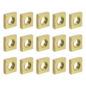 uxcell M6-1x3.2 Square Nuts, Carbon Steel Zinc Plated Coarse Thread Square Nuts Fasteners for Home Repairs and Professional Engineering, Colorful 5pcs