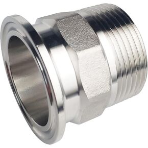 1.5" Sanitary Tri Clamp Tri Clover Fittings to NPT 1/2" Hex Male Thread Adaptor 304 Stainless Steel