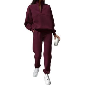 BTFBM Womens 2 Piece Sweatsuit Sets Fall Outfits Tracksuits 2024 Long Sleeve Half Zip Sweatshirt Sweatpants Lounge Set