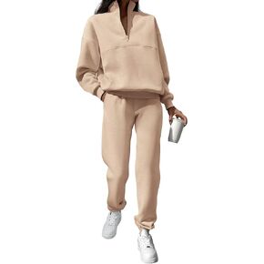 BTFBM طقم بدلة رياضية مكون من قطعتين ملابس خريفية 2024 كم طويل نصف سحاب سويت شيرت Sweatpants صالة مجموعة