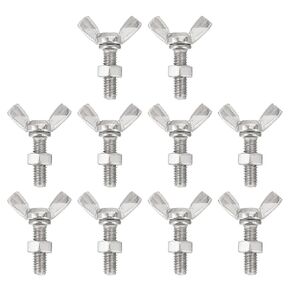 uxcell 6pcs M6-1x20mm Wing Butterfly Screws Bolts with 6pcs Nuts, 304 Stainless Steel Wing Bolt Thumb Hand Screws Butterfly Screws