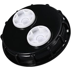 IBC Tote Lid Cover with 2 Vent Holes, 6.5" IBC Tank Water Liquid Tank Cap Plastic, 163mm Cover Lid Cap Adaptor with Gasket for Chemical, Food, Industries Storage Heavy Duty Gallon IBC Container