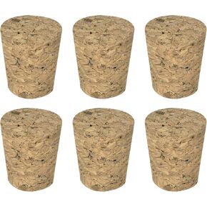 MECCANIXITY Tapered Cork, 25x20x31mm Wooden Leakproof Soft Cork Stoppers for Wine Beer Bottle Crafts Corks Plug Replacement Laboratory Supplies, Dark Wood Color, Pack of 6 in Saudi Arabia