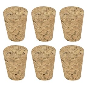 MECCANIXITY Tapered Cork, 25x20x31mm Wooden Leakproof Soft Cork Stoppers for Wine Beer Bottle Crafts Corks Plug Replacement Laboratory Supplies, Dark Wood Color, Pack of 6
