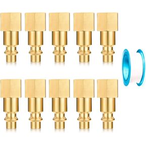 1/4" NPT Brass male Air Hose Quick Connect Adapter,Industrial Solid Brass Plug Kit,Air Compressor Fittings (Male Plug Kit 10 Piece)