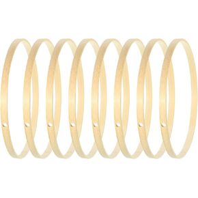PATIKIL 6 Inch Bamboo Macrame Hoop, 8Pcs Wood Floral Hoop Craft Rings for DIY Craft Dream Catcher Wedding Wreath Decor Christmas Hanging Decorations