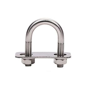4Pcs Square U-Bolts 1.5 Inch Wide M6x40x80mm U-Bolt,304 Stainless Steel 1-1/2" Square U-Bolts with Nuts Washers & Frame Plate, U Bolt Kit for Ski Boat, Automobiles Trailer, Sailboat Trailer